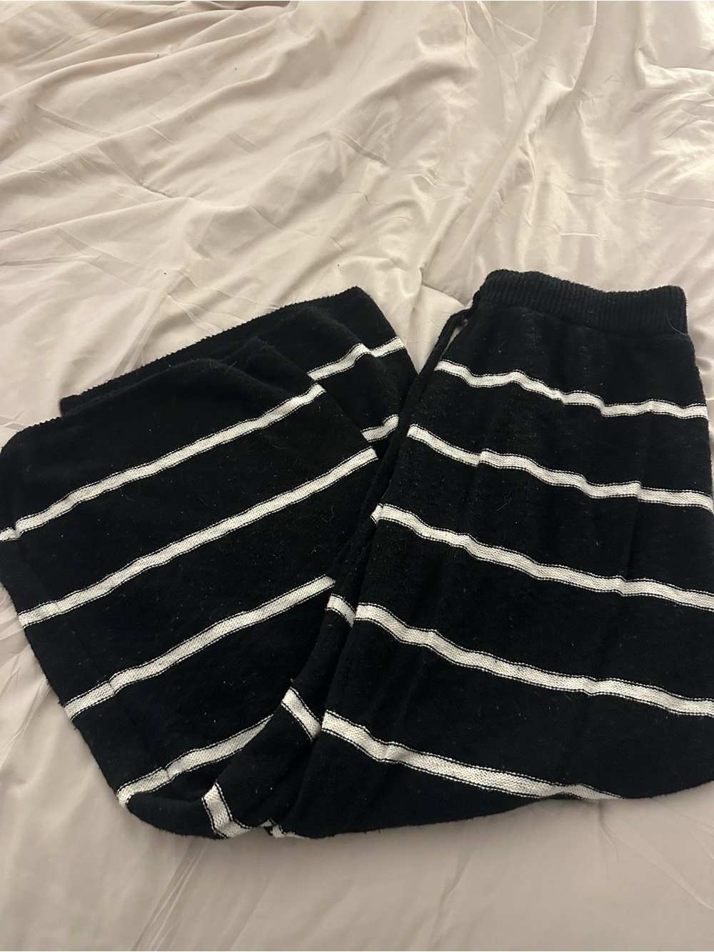American Eagle Outfitters Black with White Stripe Knit Joggers